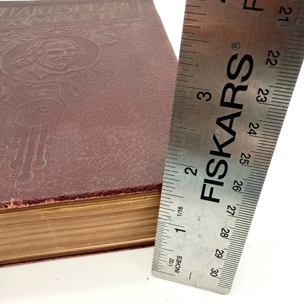 World Syndicate Co Shakespeare Book Flex Leather Antique 1927 Maroon Illustrated